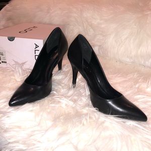 Aldo Fobriago Black Leather Pumps